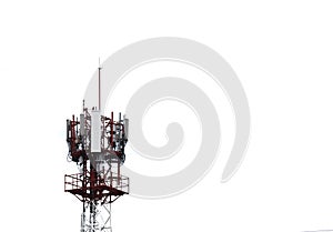 Telecommunications antennas, radios and satellite communication technology Telecommunications industry. Mobile network or 4g