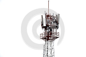 Telecommunications antennas, radios and satellite communication technology Telecommunications industry. Mobile network or 4g