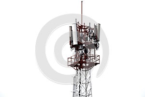 Telecommunications antennas, radios and satellite communication technology Telecommunications industry. Mobile network or 4g