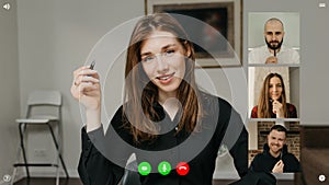 Telecommunications application during a chat on which specialist is reporting