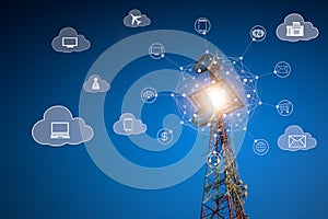 Telecommunications on cloud services concept