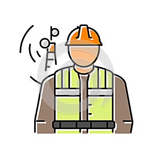 telecommunications equipment installers repairers color icon vector illustration