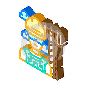 telecommunications equipment installers repairers isometric icon vector illustration