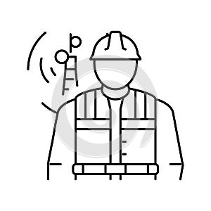 telecommunications equipment installers repairers line icon vector illustration