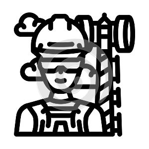 telecommunications equipment installers repairers line icon vector illustration