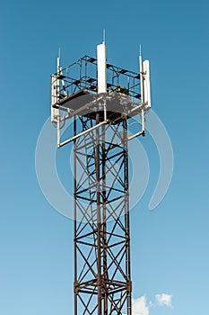 Telecommunications equipment on the stadium lighting tower