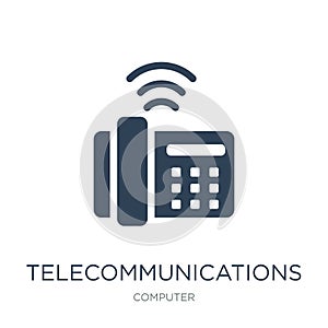 telecommunications icon in trendy design style. telecommunications icon isolated on white background. telecommunications vector