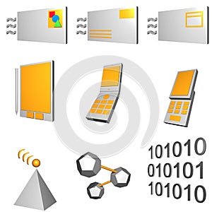 Telecommunications Mobile Industry Icons Set