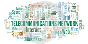 Telecommunications Network word cloud.