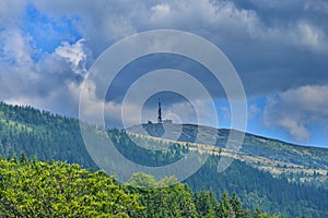 Telecommunications relay at CurcubÄƒta Mare peak, Apuseni Mountains, Bihor, Romania