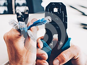Telecommunications technical service rj45 cables