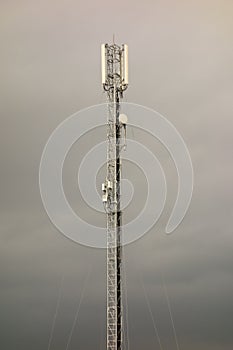 Telecommunications tower. Comunication industry antena photo