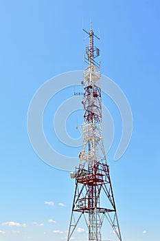Telecommunications tower with multiple antennas photo