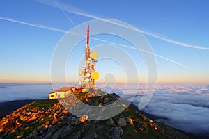 Telecommunications tower on Oiz mountain top