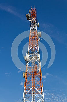 Telecommunications towers.