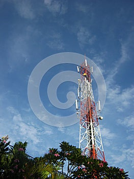 Telecommunications towers, portrait