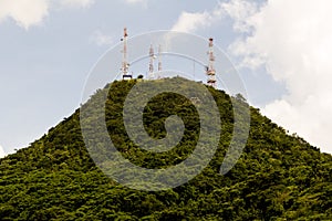 Telecommunications towers on top of a hill in Paran