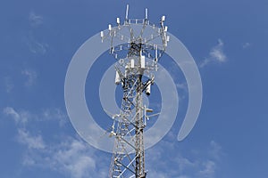 Telecommunications and Wireless Cell Equipment Tower with Directional Mobile Phone Antenna IV