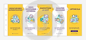 Telecommuting tool security parameters onboarding vector template