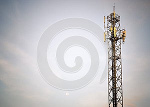 Telecoms cell phone tower in early morning