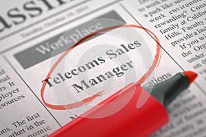 Telecoms Sales Manager Join Our Team. 3D.