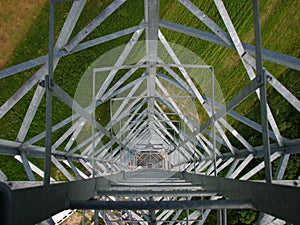 Telecomunication tower on a field