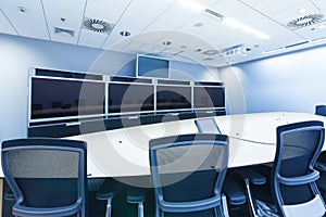 teleconferencing, video conference and telepresence business meeting room