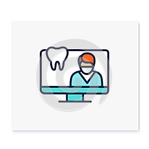 Teledentistry color icon