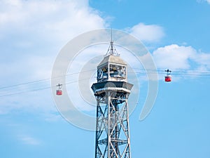 Teleferic or cableway in Barcelona, Catalonia, Spain photo