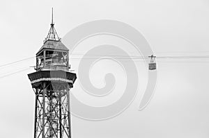 Teleferico Montjuic and cabin at Barcelona photo