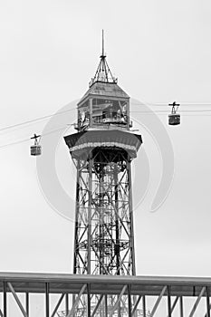 Teleferico Montjuic and cabins at Barcelona