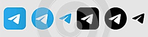 Telegram Logo Mega Bundle Icon Set, Telegram App Vector, Editable SVG, PNG, Transparent Background, Premium Social Media Design photo