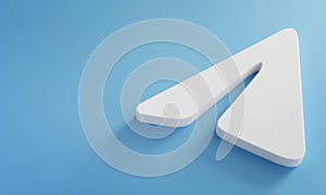 Telegram Logo Minimal Simple Design Template. Copy Space 3D