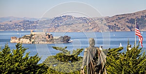 View on Alcatraz, from telegraph hill, San Francisco, California, USA photo