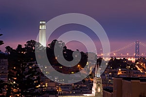 Telegraph Hill at Night photo