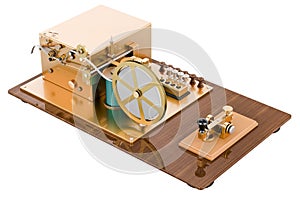 Telegraph, morse code telegraphy device, 3D rendering