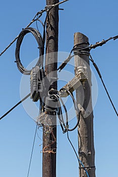 Telegraph poles and wiring