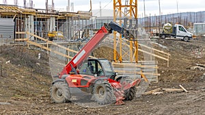 Telehandler Forklift Construction Site
