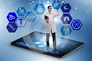 The telehealth concept with doctor doing remote check-up photo