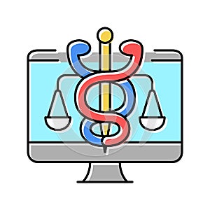 telehealth law color icon vector illustration