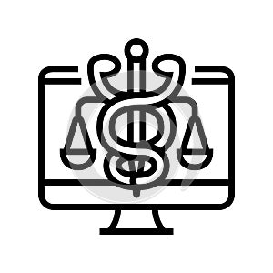 telehealth law line icon vector illustration