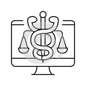 telehealth law line icon vector illustration