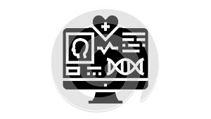 telehealth researching glyph icon animation