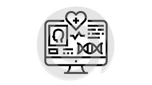 telehealth researching line icon animation