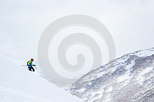 Telemark skier in the backcountry of Niseko Japan photo