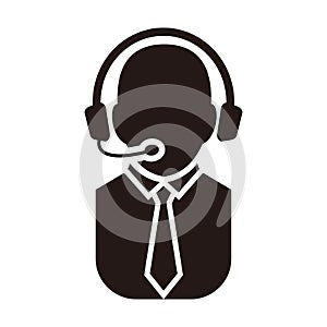 Telemarketers icon, Customer Service Icon User With Headphone