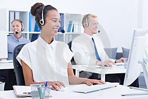 Telemarketers during work