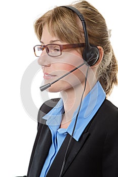 Telemarketing headset woman