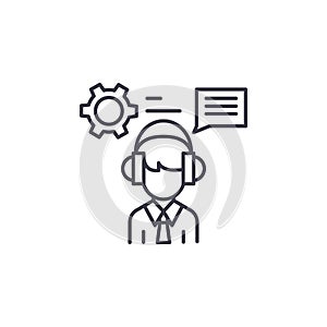 Telemarketing linear icon concept. Telemarketing line vector sign, symbol, illustration.