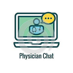 Telemedicine abstract idea with icons illustrating remote health